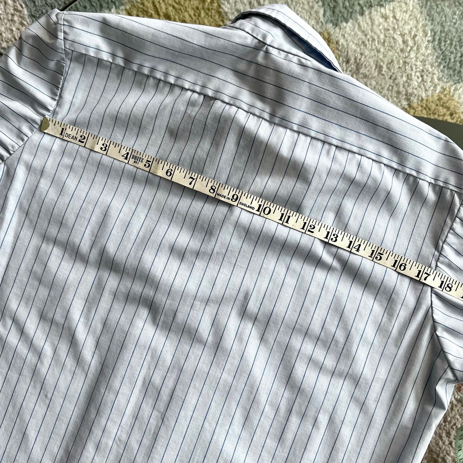 Vintage 70s Montgomery Ward Shirt | Blue Striped Button Up | Size M Size US M / EU 48-50 / 2 - 15 Thumbnail