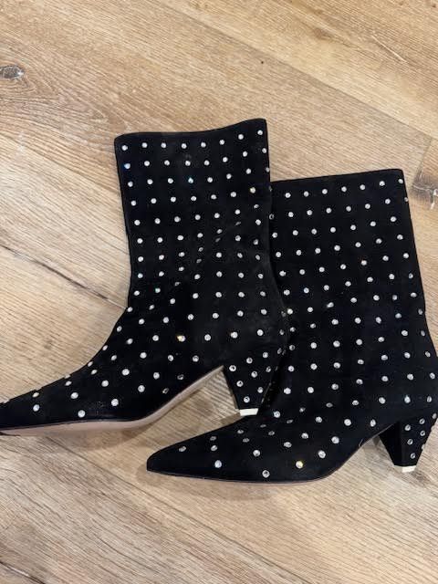 The Attico The Attico Black velvet and Crystal boots Size US 7 / IT 37 - 1 Thumbnail
