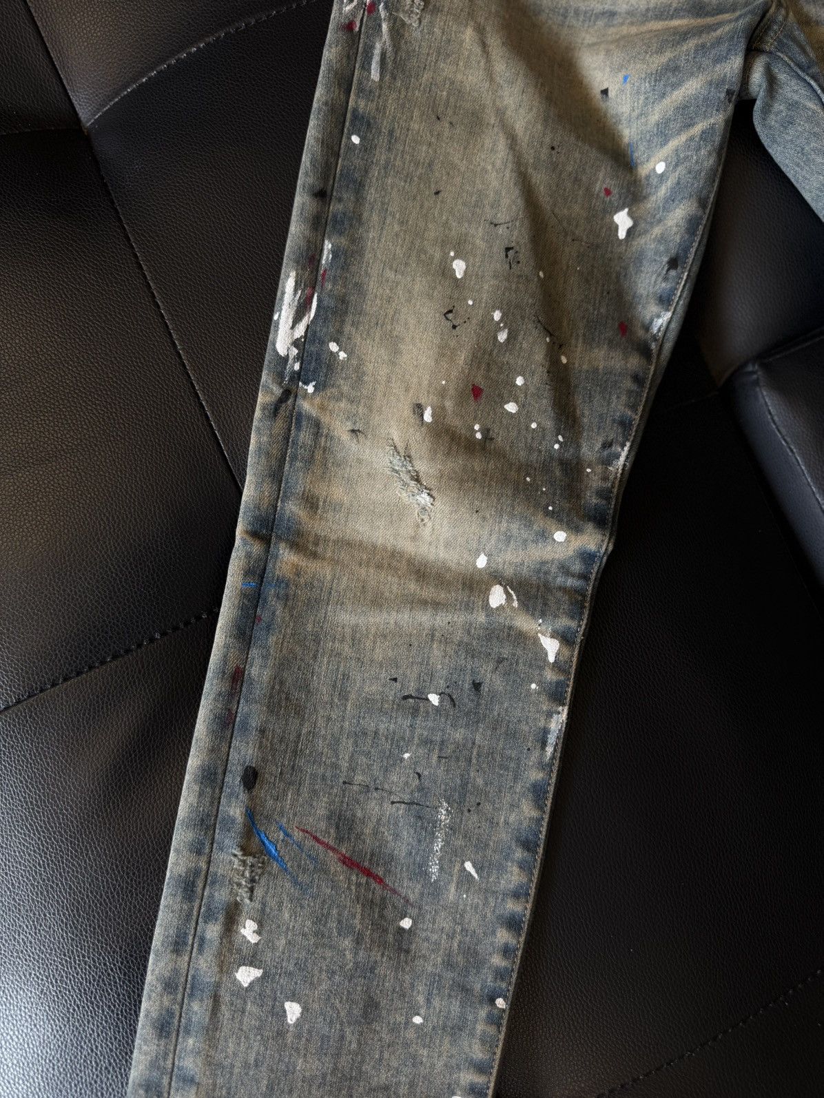 Amiri Amiri Blue Jeans Colorful Paint Splatter Size 30 Flawless 🧼 Size US 30 / EU 46 - 5 Thumbnail