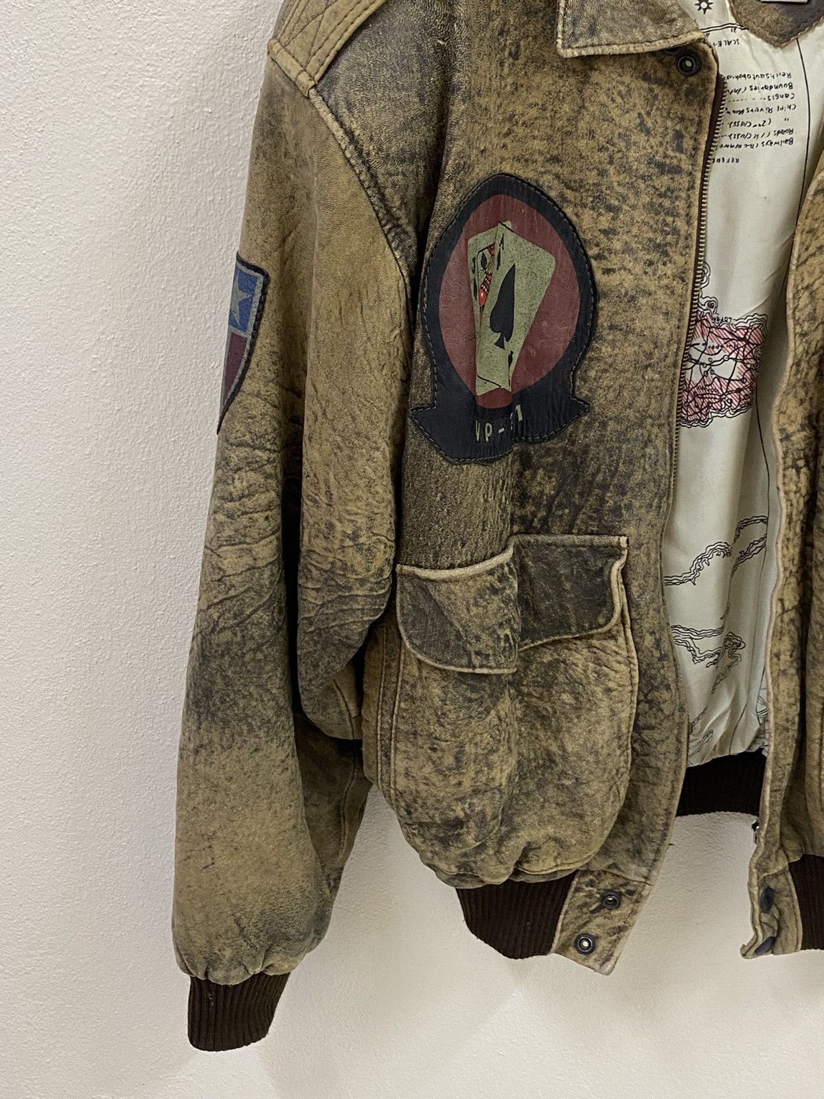 Vintage Vtg Leather Jacket Matin Air Command Size US L / EU 52-54 / 3 - 3 Thumbnail