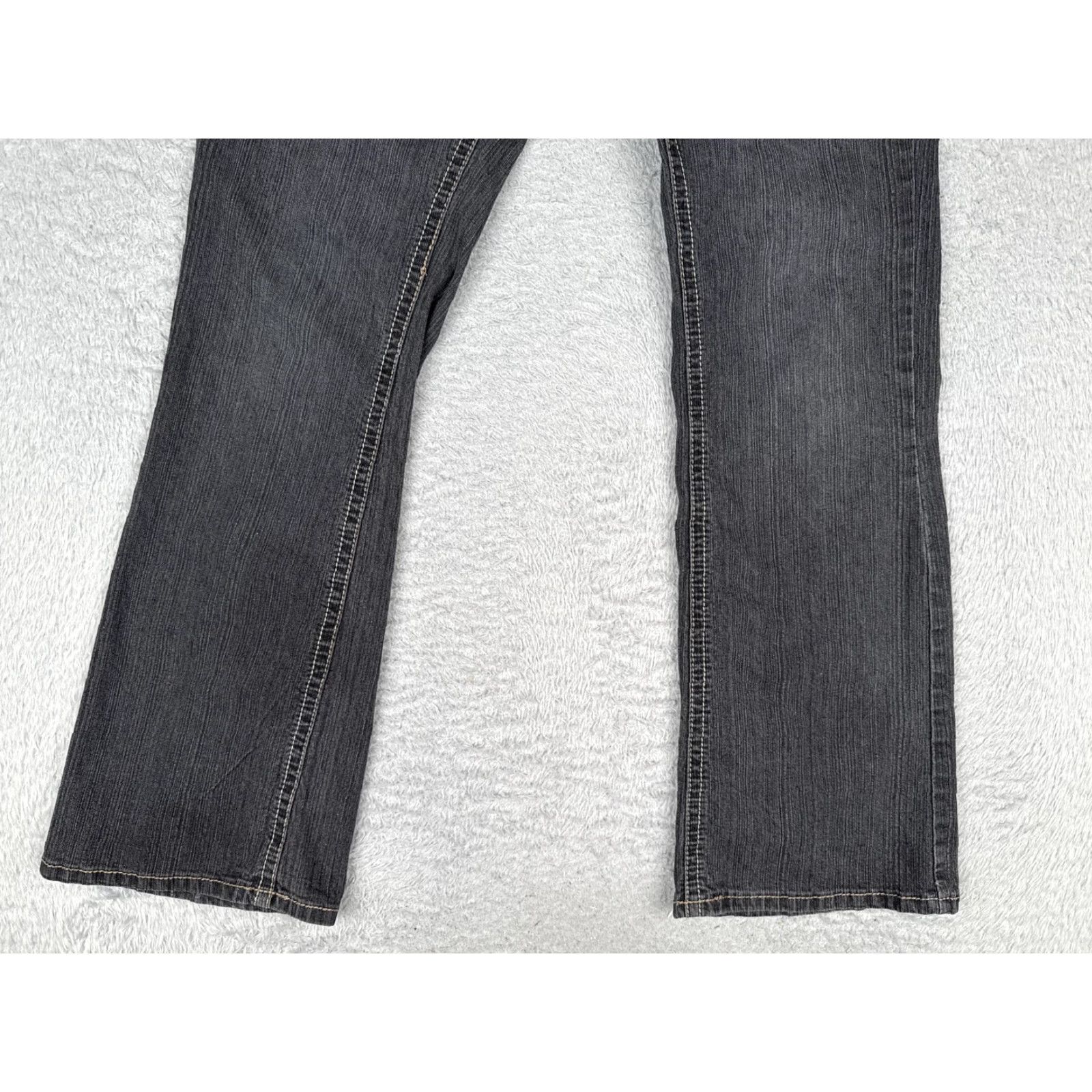 Vintage YMI Royalty Jeans Womens 10 Mid Rise Straight Charcoal Wash Rhinestone 30x32 Size 32" / US 10 / IT 46 - 2 Thumbnail