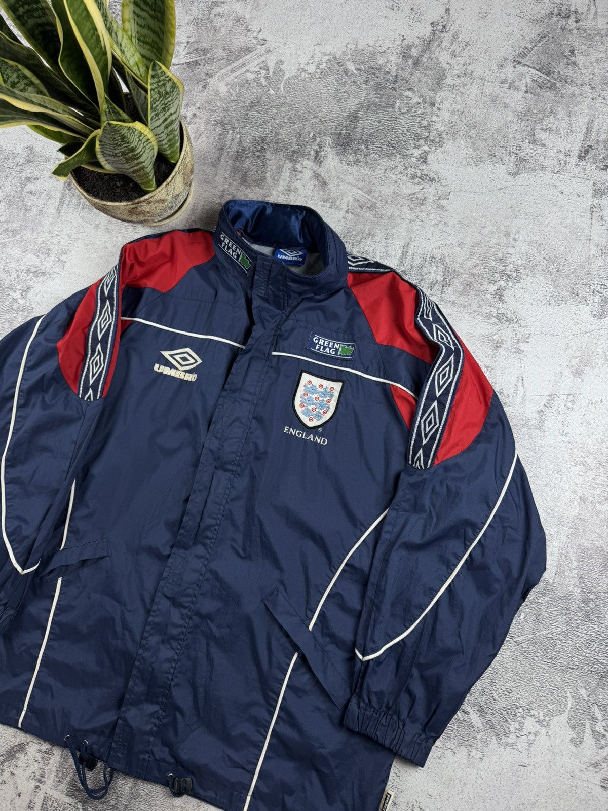 Umbro England 1996 Football Track Jacket Green Flag Windbreaker Size US L / EU 52-54 / 3 - 3 Thumbnail