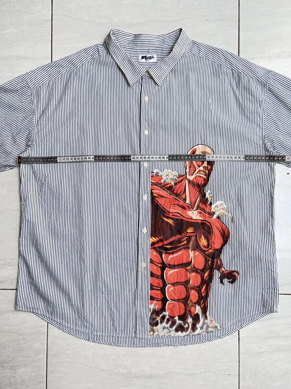 Designer × Japanese Brand Attack on Titan Anime Manga Japan Striped Shirt Size US XXL / EU 58 / 5 - 3 Thumbnail