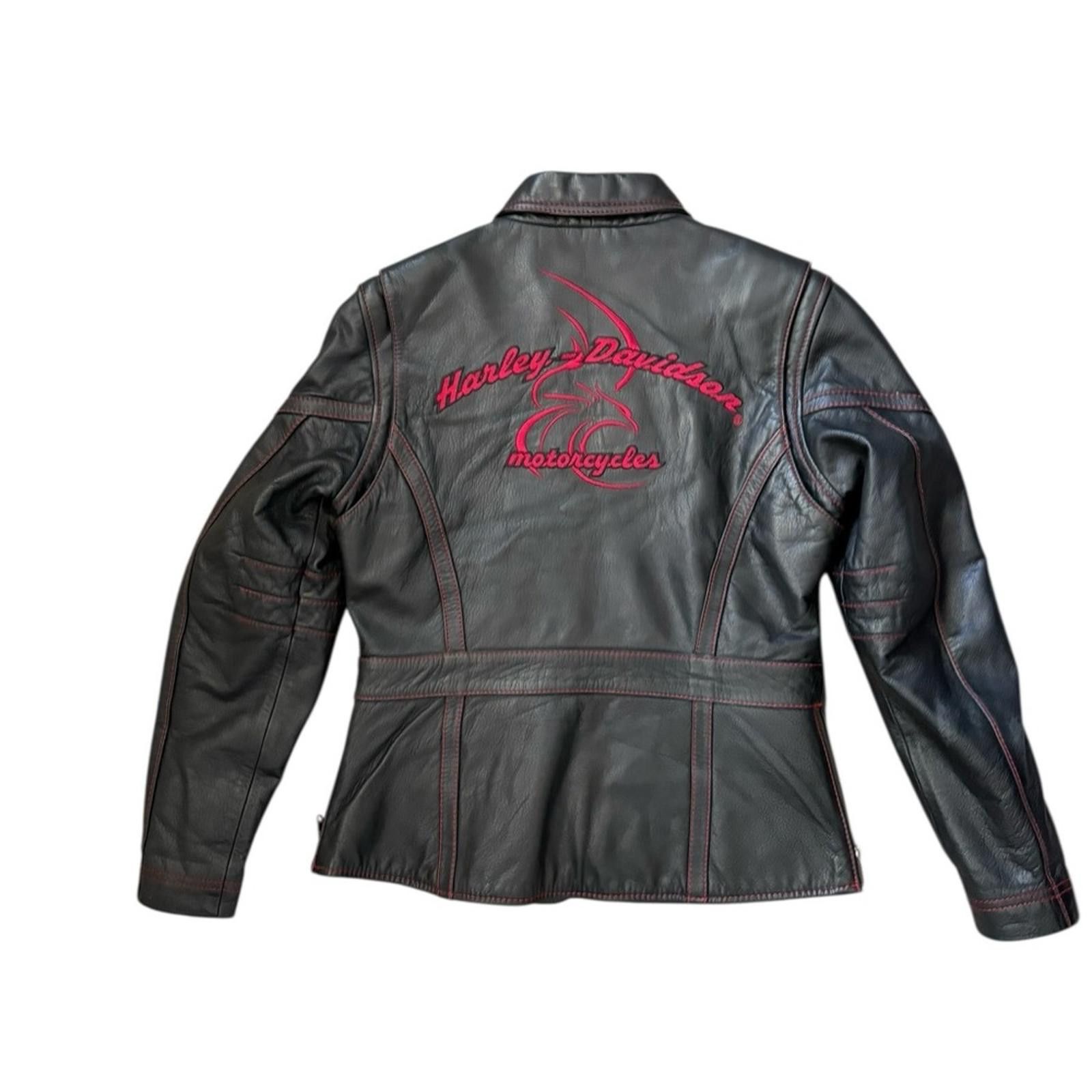 Harley Davidson Harley-Davidson Leather Zipper Motorcycle Logo Jacket Black Size S / US 4 / IT 40 - 4 Thumbnail