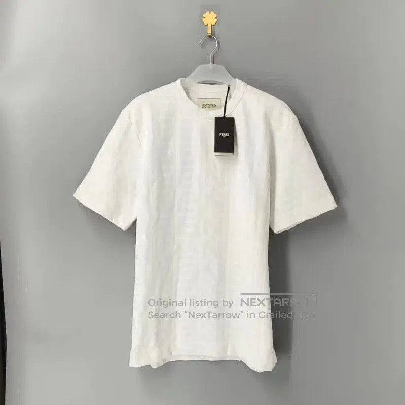 Fendi White Cotton Men's T-Shirt .