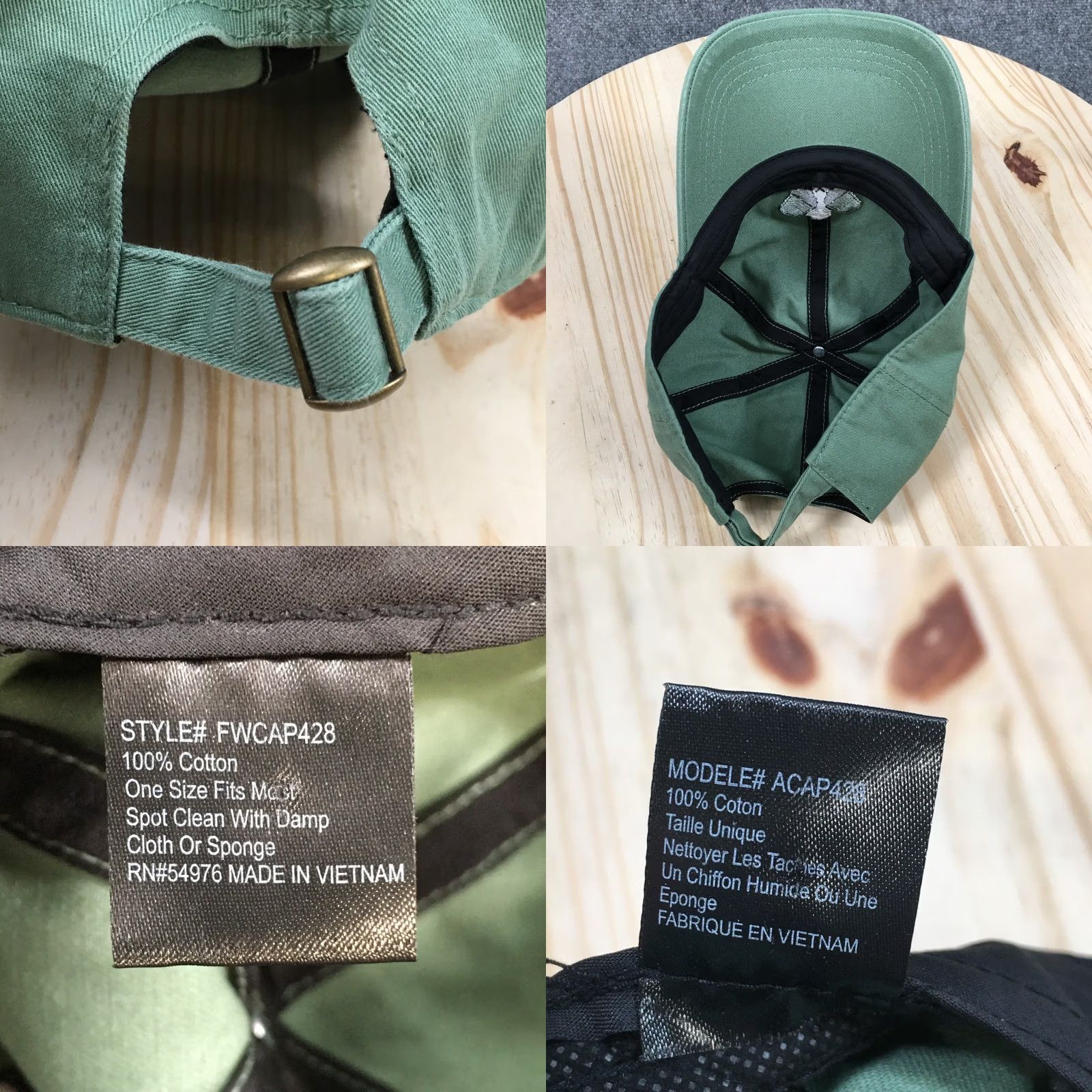 Vintage Pickleball Embroidered Baseball Cap Hat Mens One Size Green Washed Adjustable Size ONE SIZE - 8 Thumbnail