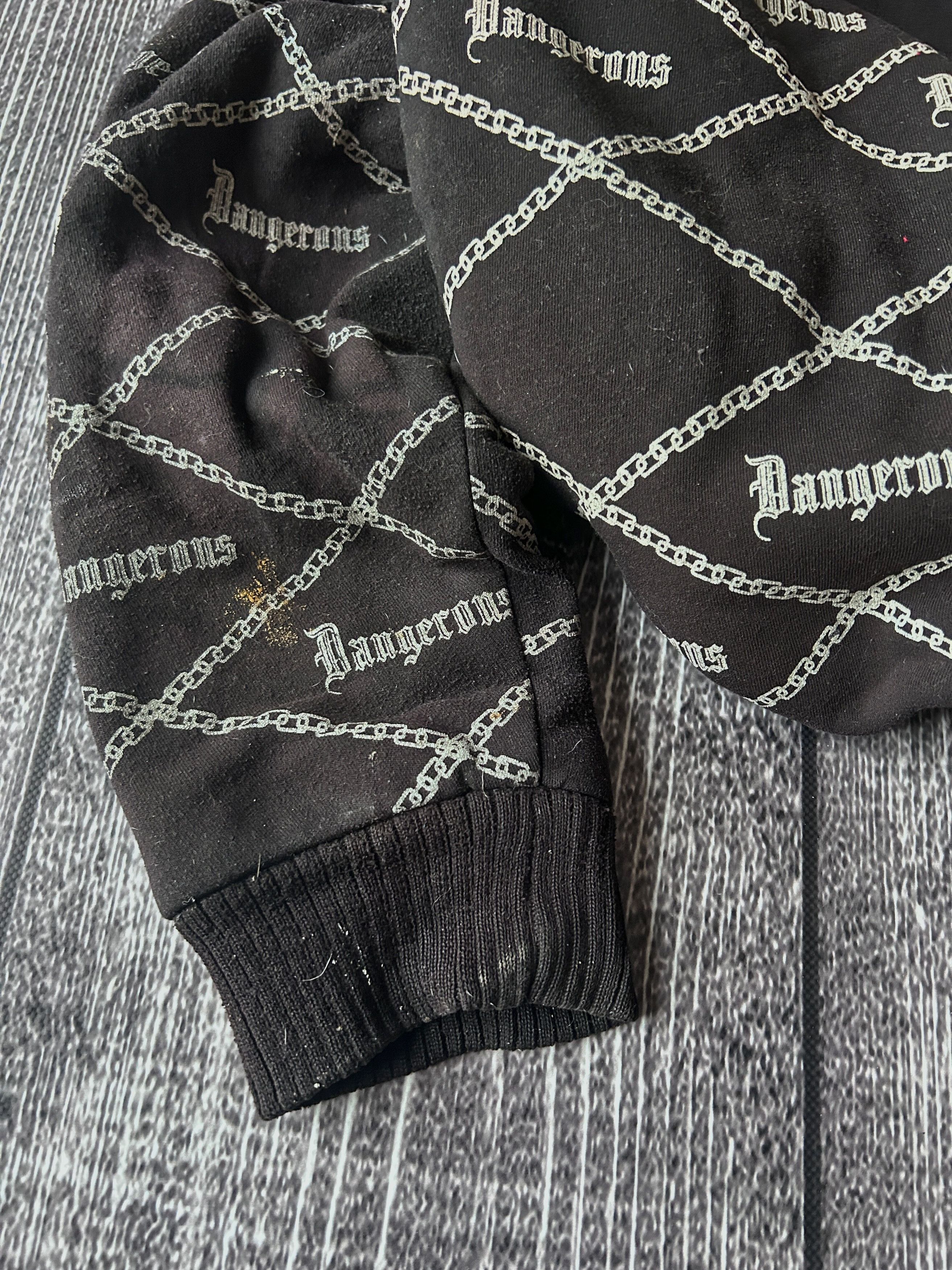 Vintage Dangerous Black All Over Print Sherpa Lined Zip Hoodie Size US M / EU 48-50 / 2 - 8 Thumbnail