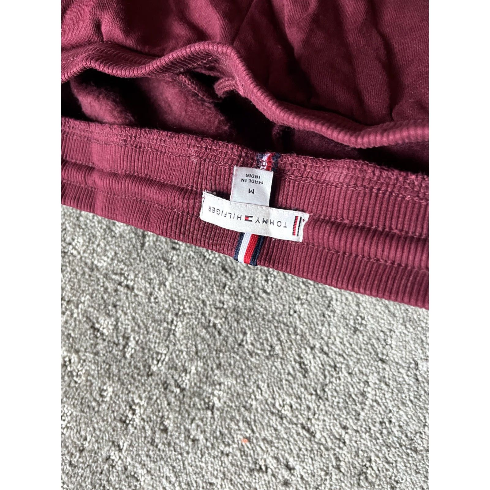 Tommy Hilfiger TOMMY HILFIGER Women's Joggers Sweatpants M Maroon Drawstring Spell Out Activewear Sports Size 32" / US 10 / IT 46 - 5 Thumbnail