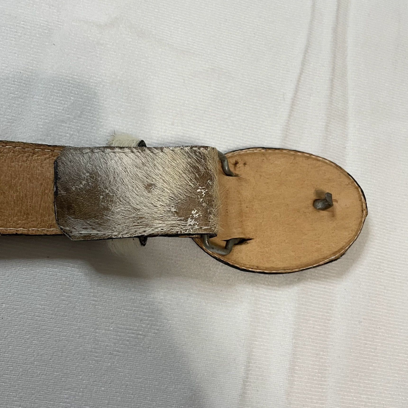 Imperial VTG Handmade Imperial Mexico Longhorn Fur Leather Cowhide Belt Western Tribal Men Belt Size ONE SIZE - 5 Thumbnail