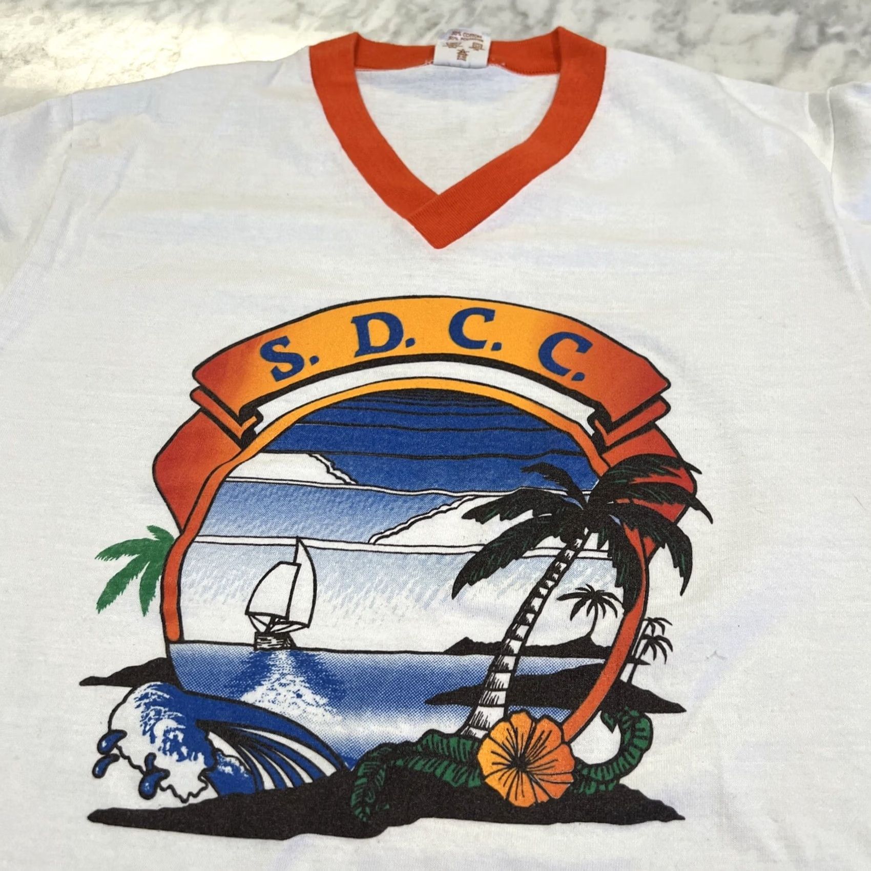 Logo 7 VINTAGE Logo 7 Shirt Men's XL S.D.C.C. Sailboat Sunset Single Stitch Graphic Size US XL / EU 56 / 4 - 2 Thumbnail