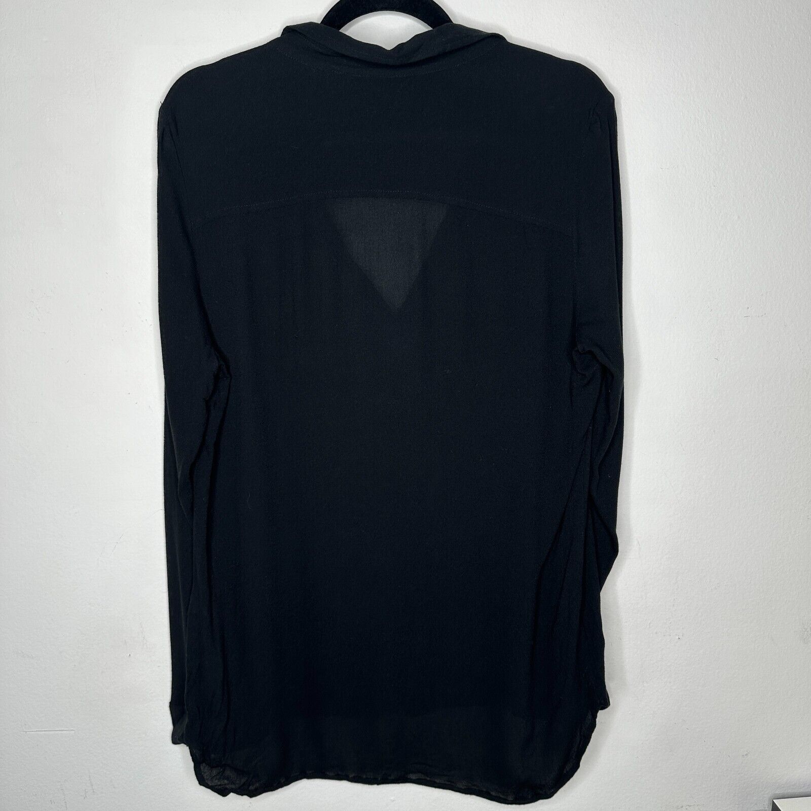 Other Leith Black Long Sleeve V-Neck Collar Tunic Top Blouse M Size M / US 6-8 / IT 42-44 - 5 Thumbnail