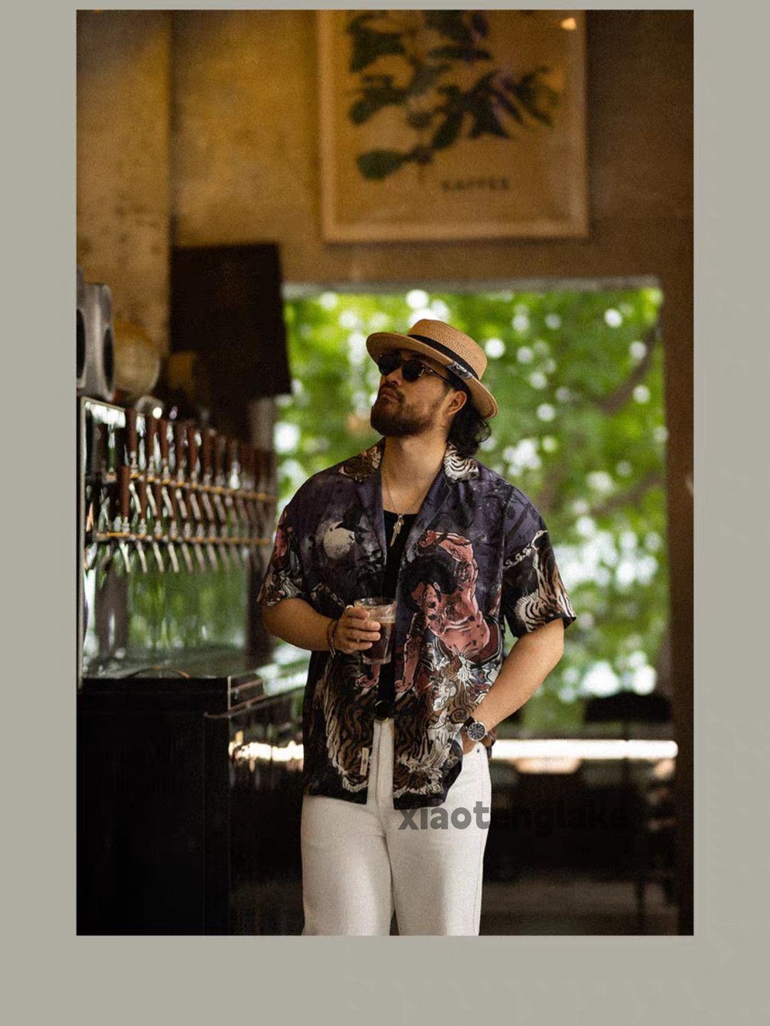 Vintage Unisex outdoor utility loose pattern yuppie Hawaiian shirt Size US M / EU 48-50 / 2 - 4 Thumbnail