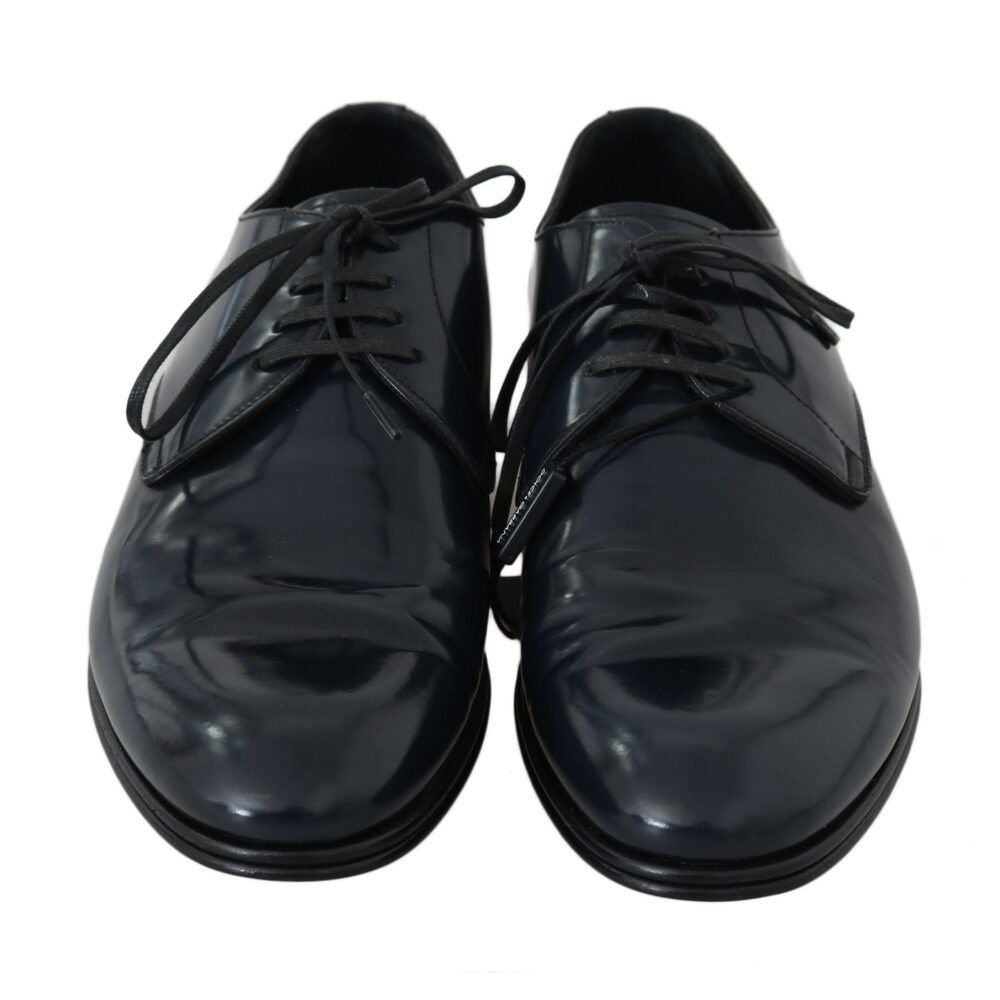Dolce & Gabbana Dolce & Gabbana Elegant Dark Blue Leather Derby Dress Shoes Size US 6 / EU 39 - 4 Thumbnail