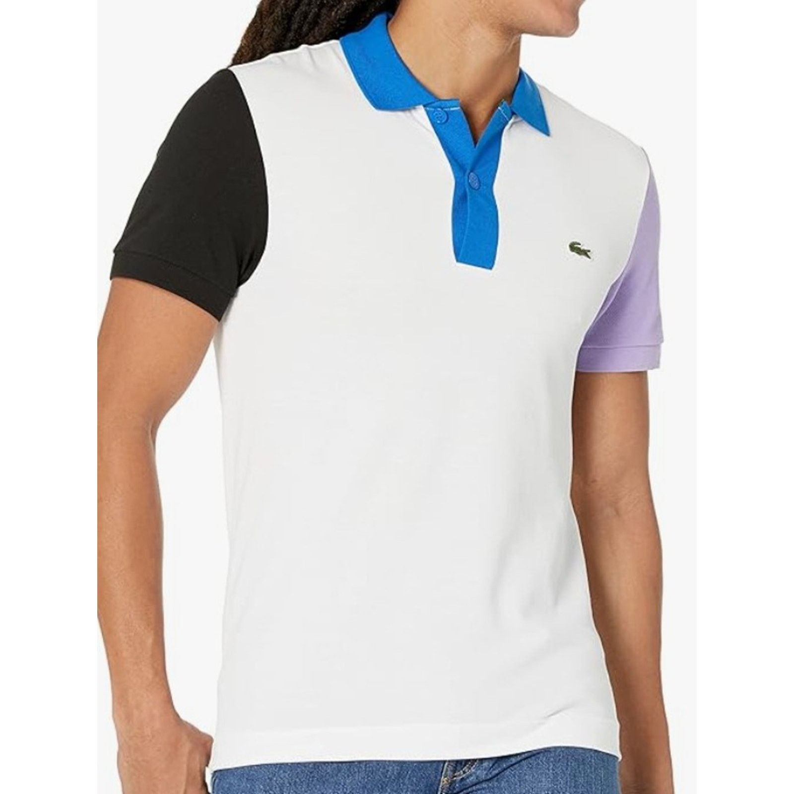 Lacoste Lacoste Men's Regular Fit Colorblock Cotton Polo White 3XL Size US XXL / EU 58 / 5 - 1 Thumbnail