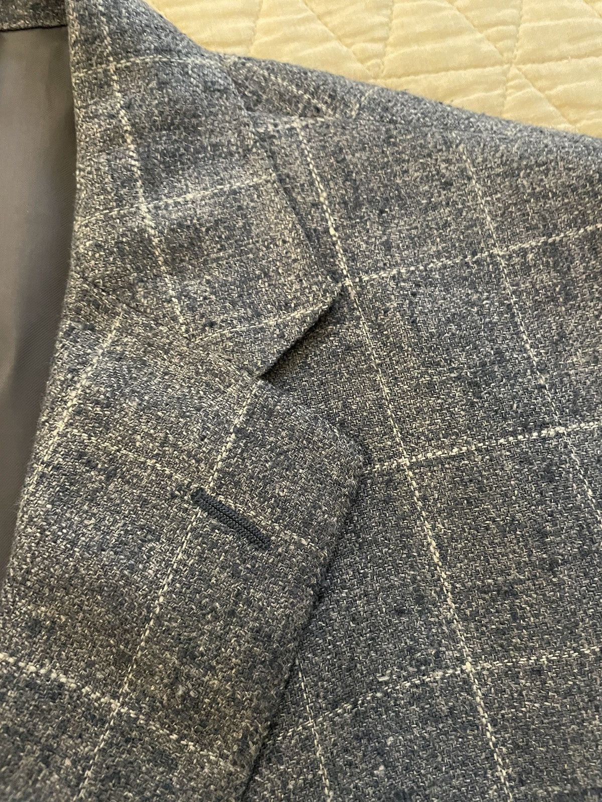 Polo Ralph Lauren × Vintage Windowpane Check Silk and Flax Jacket Size 46R - 2 Thumbnail