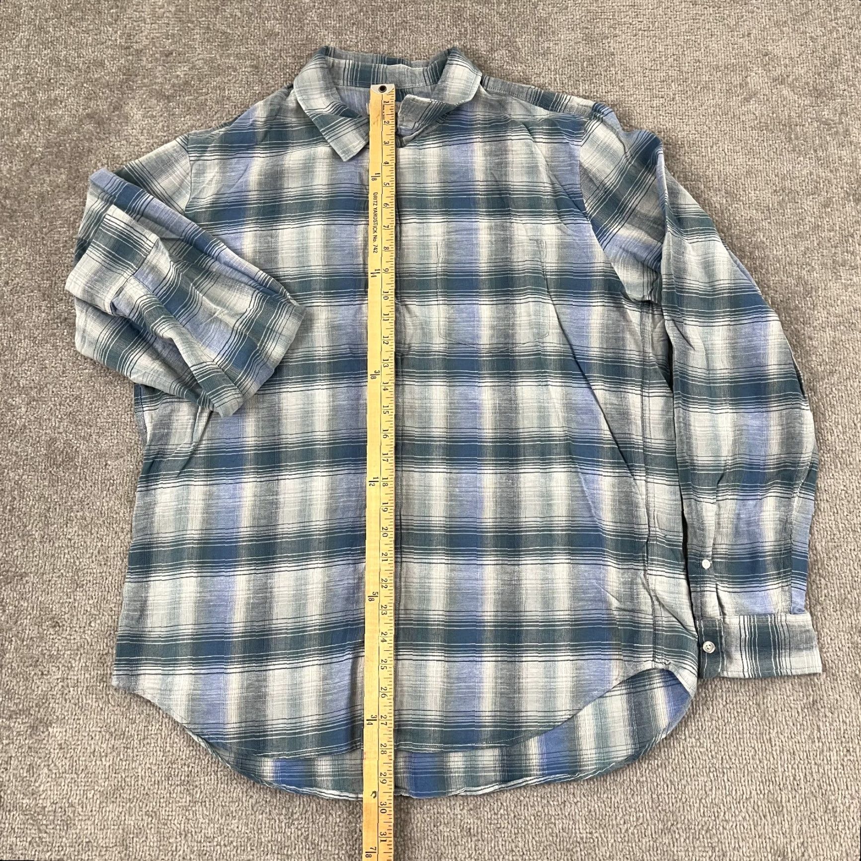Outerknown VINTAGE Outerknown Shirt Mens XL Blue Plaid Casual Long Sleeve Button-Up Cotton Linen Size US XL / EU 56 / 4 - 5 Thumbnail