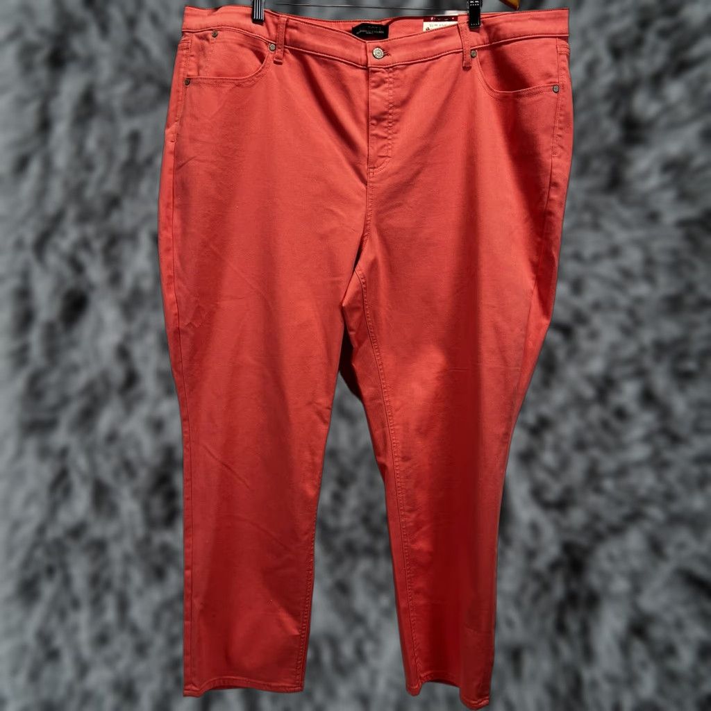 Talbots VINTAGE? No, it's not vintage. Talbots Jeans 5 Pocket Slim Ankle Women's Plus 22W Pink Pants Size 22W Plus Pink Womens Slim Ankle Jeans Size 40" / US 18 - 1 Thumbnail