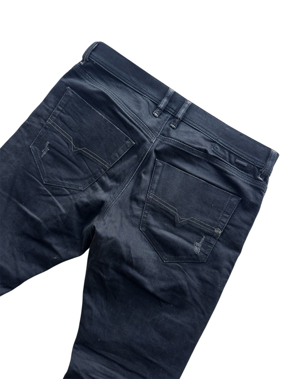 Diesel × Diesel Black Gold Diesel Tepphar Slim Carrot 0666Q Stretch Black Jeans Size US 31 - 6 Thumbnail