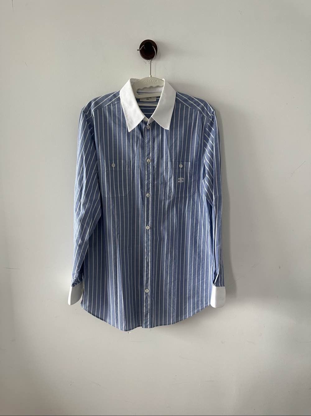 Celine Celine Striped Cotton Button Up Shirt 38 Size S / US 4 / IT 40 - 1 Thumbnail