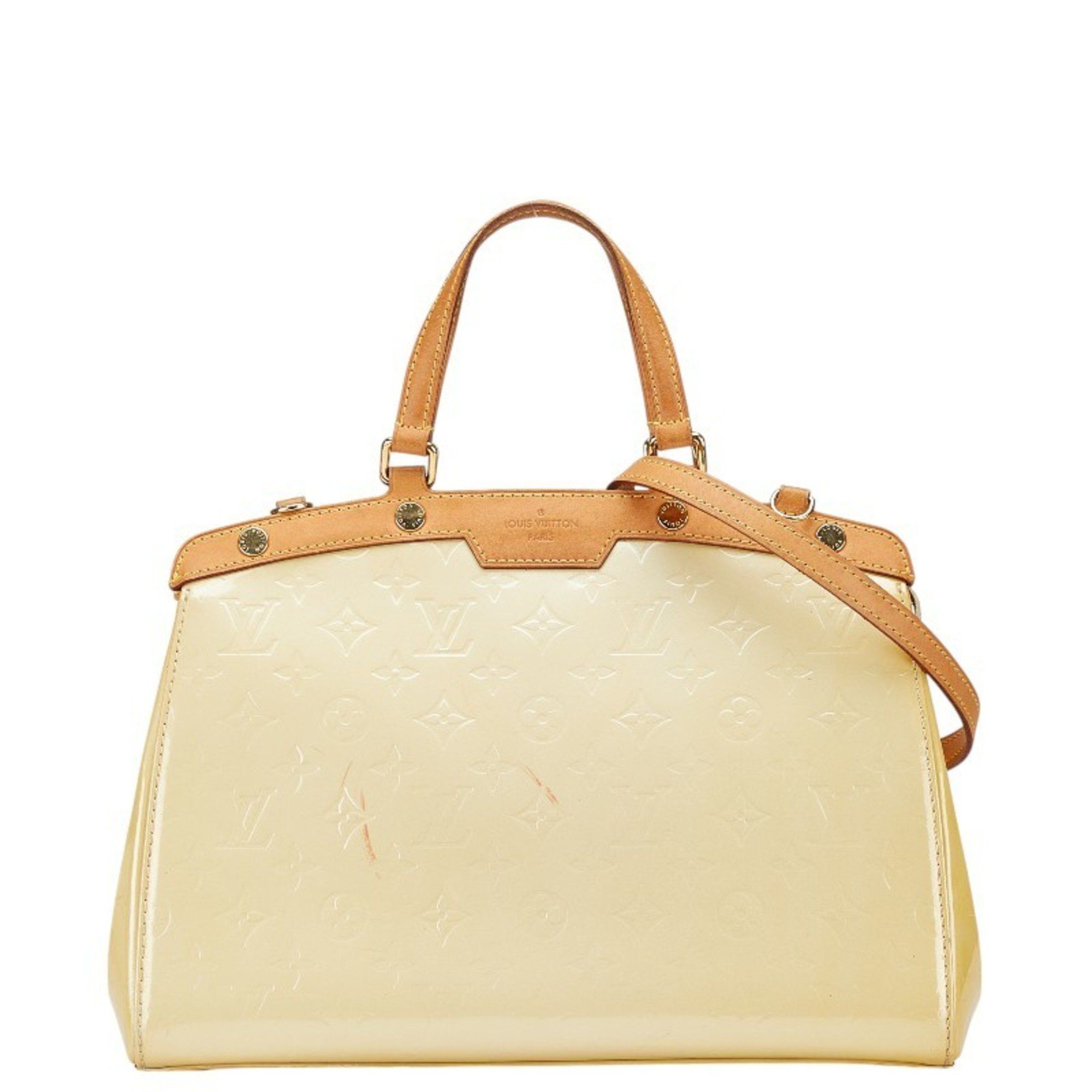 Louis Vuitton Monogram Vernis Mm Handbag Shoulder Bag M91456 Broncorail Yellow Patent Leather Women's Louis Vuitton