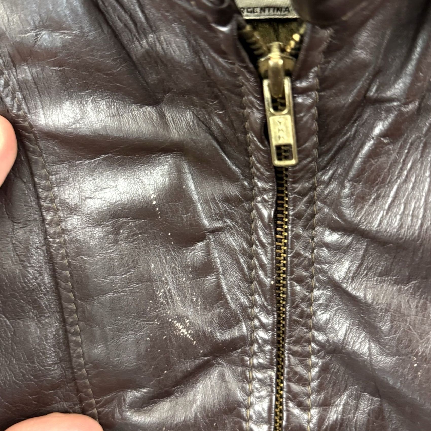 Vintage VINTAGE Jean Pierre Leather Jacket Men’s XL Brown 80s Biker Grunge Lined Moto Jacket Size US 36 / EU 52 - 6 Thumbnail