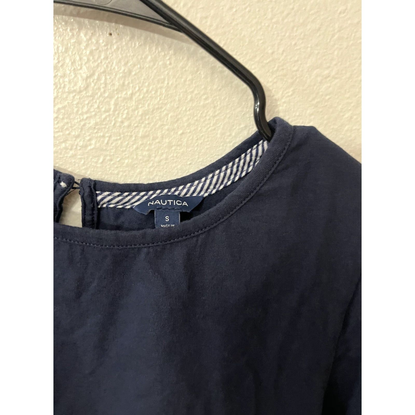 Nautica Nautica 100% Cotton Navy Blue Top Size Small Women's Blouse Short Title Size S / US 4 / IT 40 - 3 Thumbnail