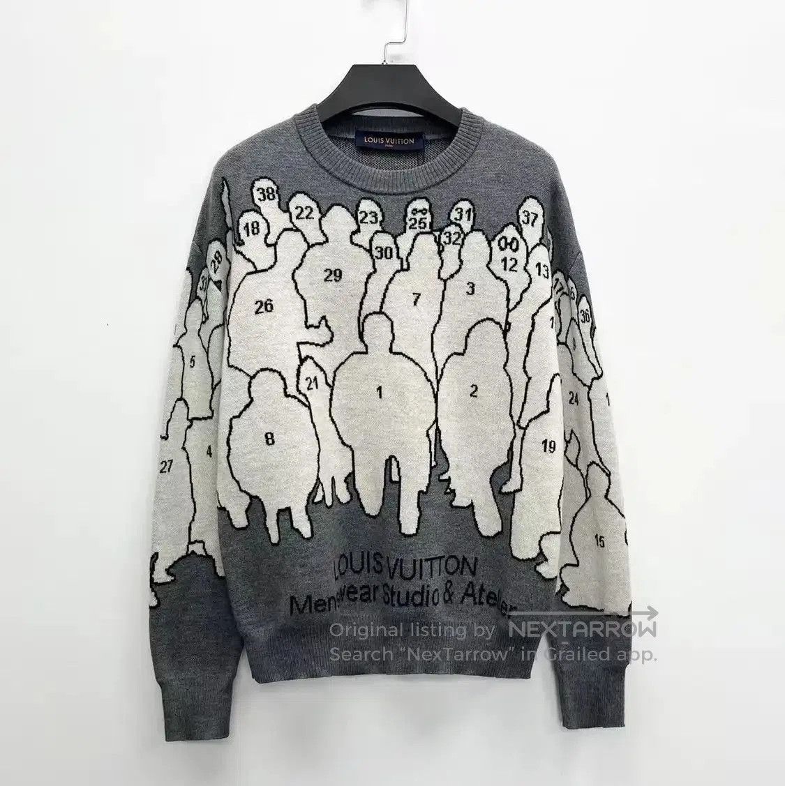 Louis Vuitton Louis Vuitton Gray Wool Blend Logo Sweater . Size S / US 4 / IT 40 - 1 Thumbnail
