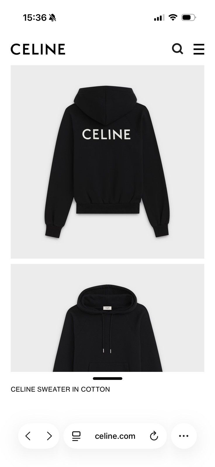 Celine Celine Back print hoodie Size US L / EU 52-54 / 3 - 7 Thumbnail