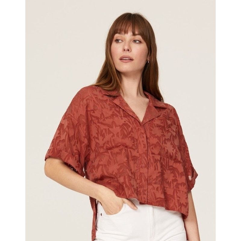 Ted Baker Ted Baker Cilest Boxy Short Sleeve Shirt Rust SZ 0 (U.S. 2) Size XS / US 0-2 / IT 36-38 - 1 Thumbnail