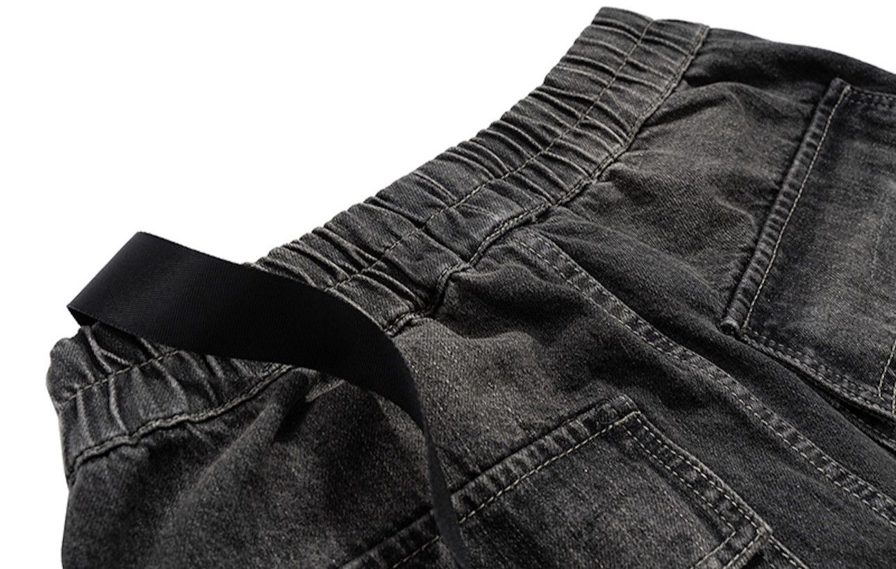 Designer × Japanese Brand × Jean Hombre Drawstring Elastic Baggy Cargo Jeans y2k Size US 34 / EU 50 - 10 Thumbnail