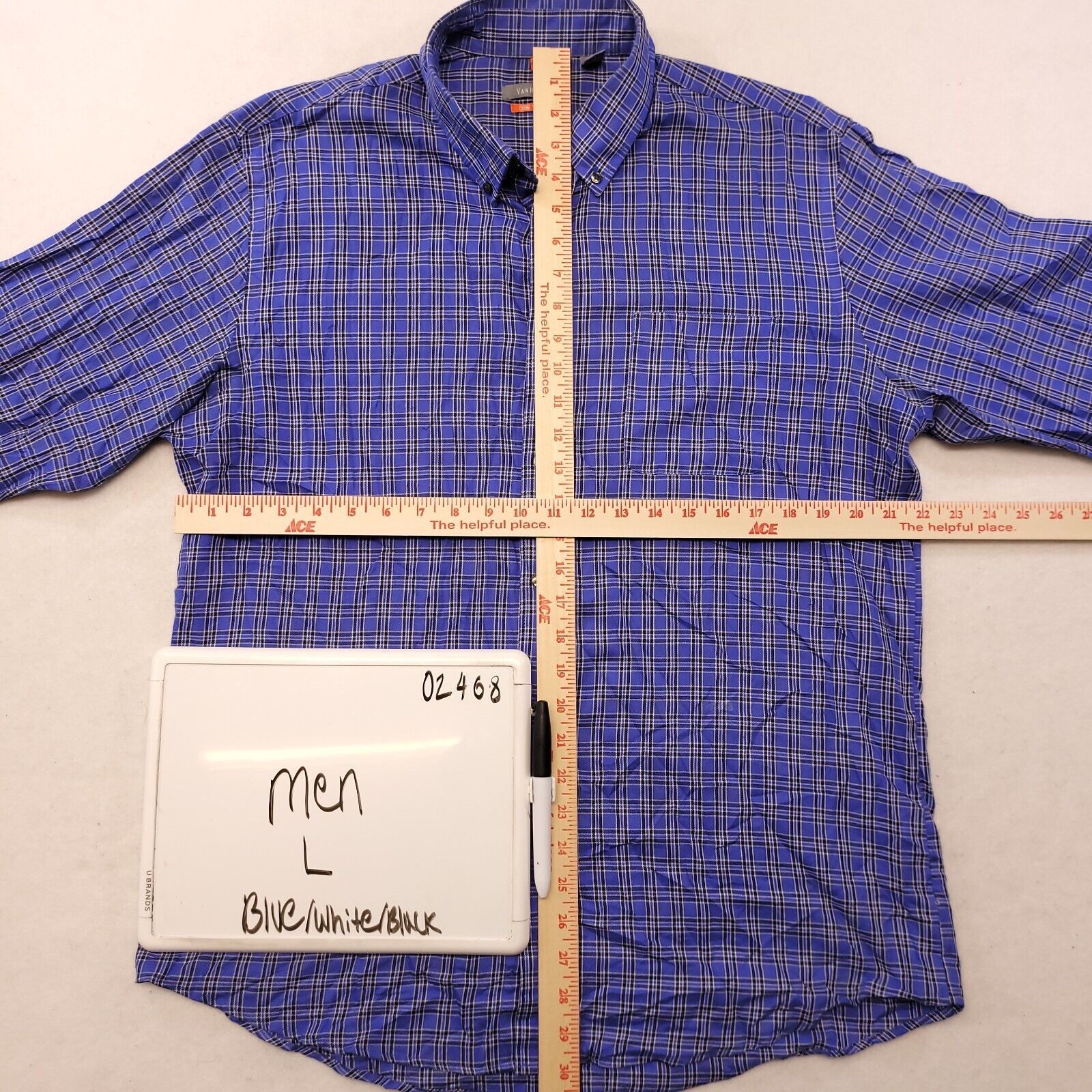 Van Heusen Van Heusen Tartan Flannel Shirt Mens Size Medium Blue White Size US M / EU 48-50 / 2 - 6 Thumbnail