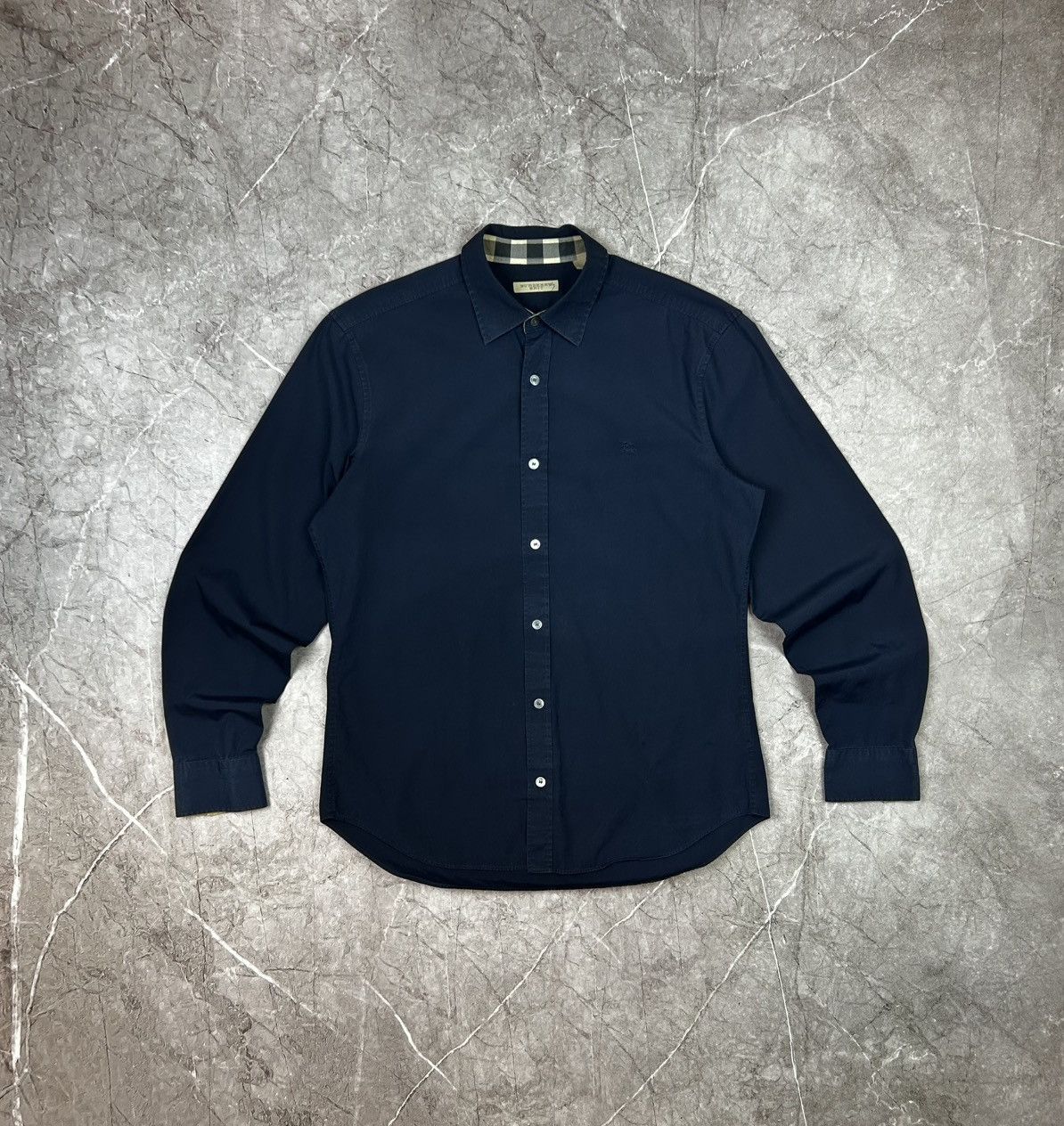 Burberry Burberry Brit Button Up Dark Blue Long Sleeve Nova Check Size US M / EU 48-50 / 2 - 3 Thumbnail