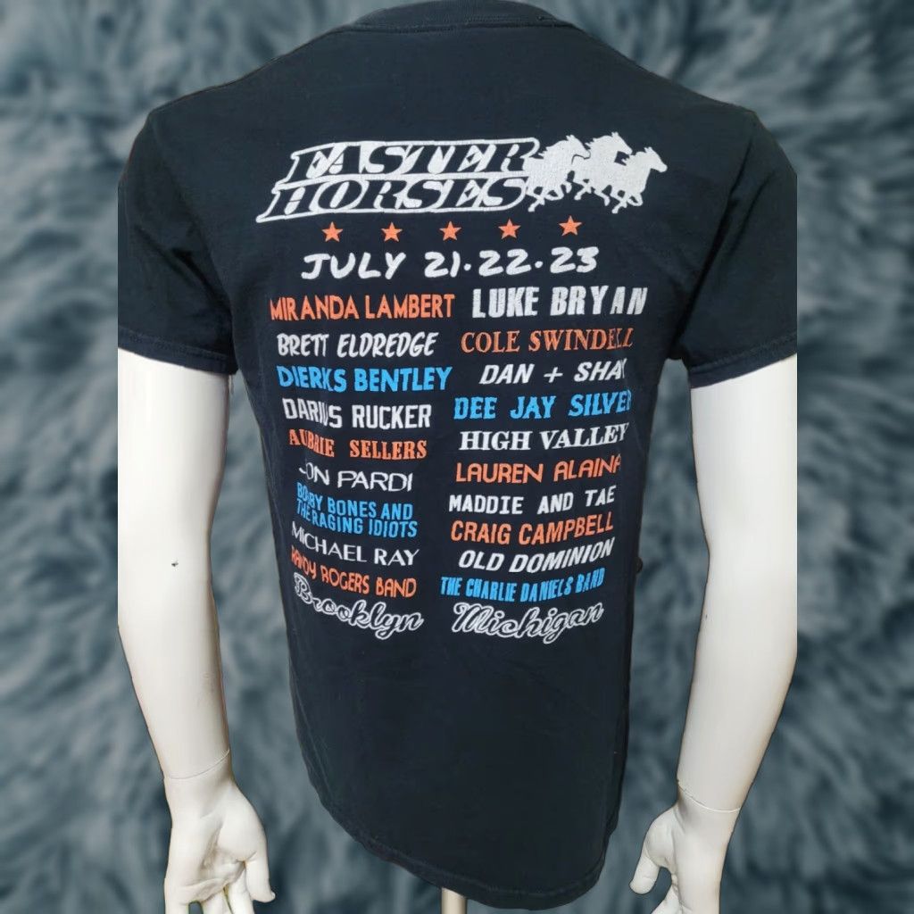 Gildan Faster Horses Luke Bryan T Shirt Band Music Graphic Tee Unisex Adults S Black 2017 Brooklyn MI Size US S / EU 44-46 / 1 - 1 Thumbnail