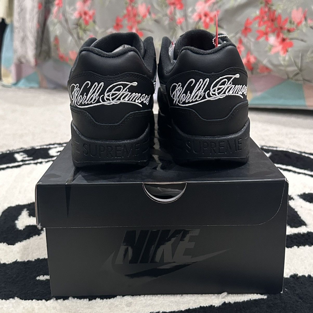 Nike × Supreme Nike Supreme Air Max 1 ‘87 SP Black/White Size US 11 / EU 44 - 5 Thumbnail