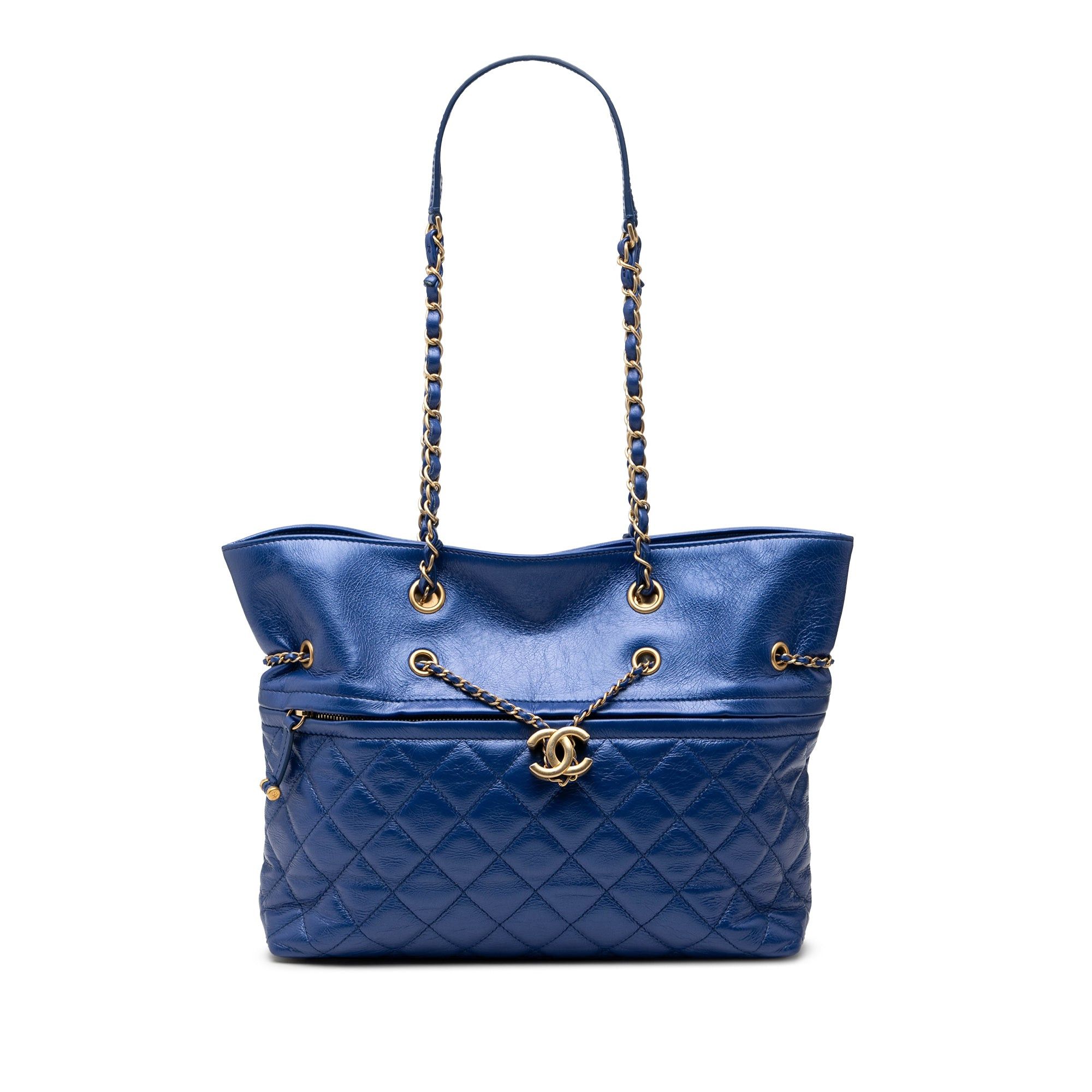 Chanel CC Calfskin Front Zip Drawstring Chain Tote Size ONE SIZE - 1 Thumbnail