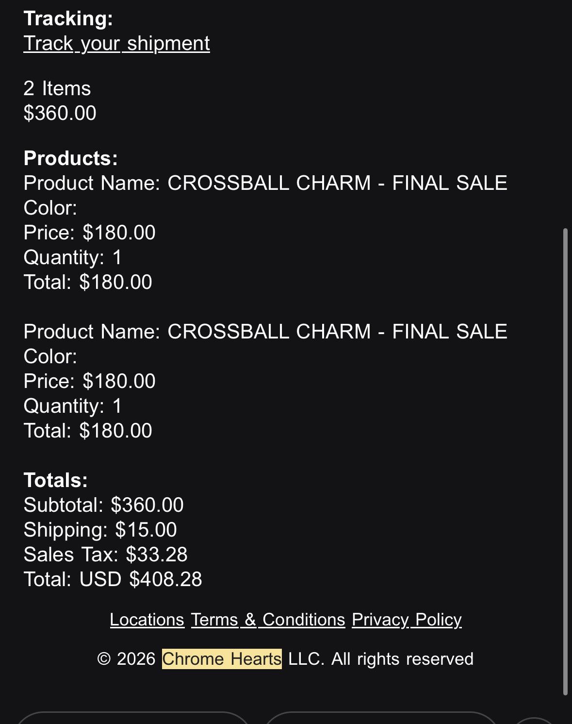 Chrome Hearts Chrome hearts Crossball Charm Size ONE SIZE - 5 Thumbnail