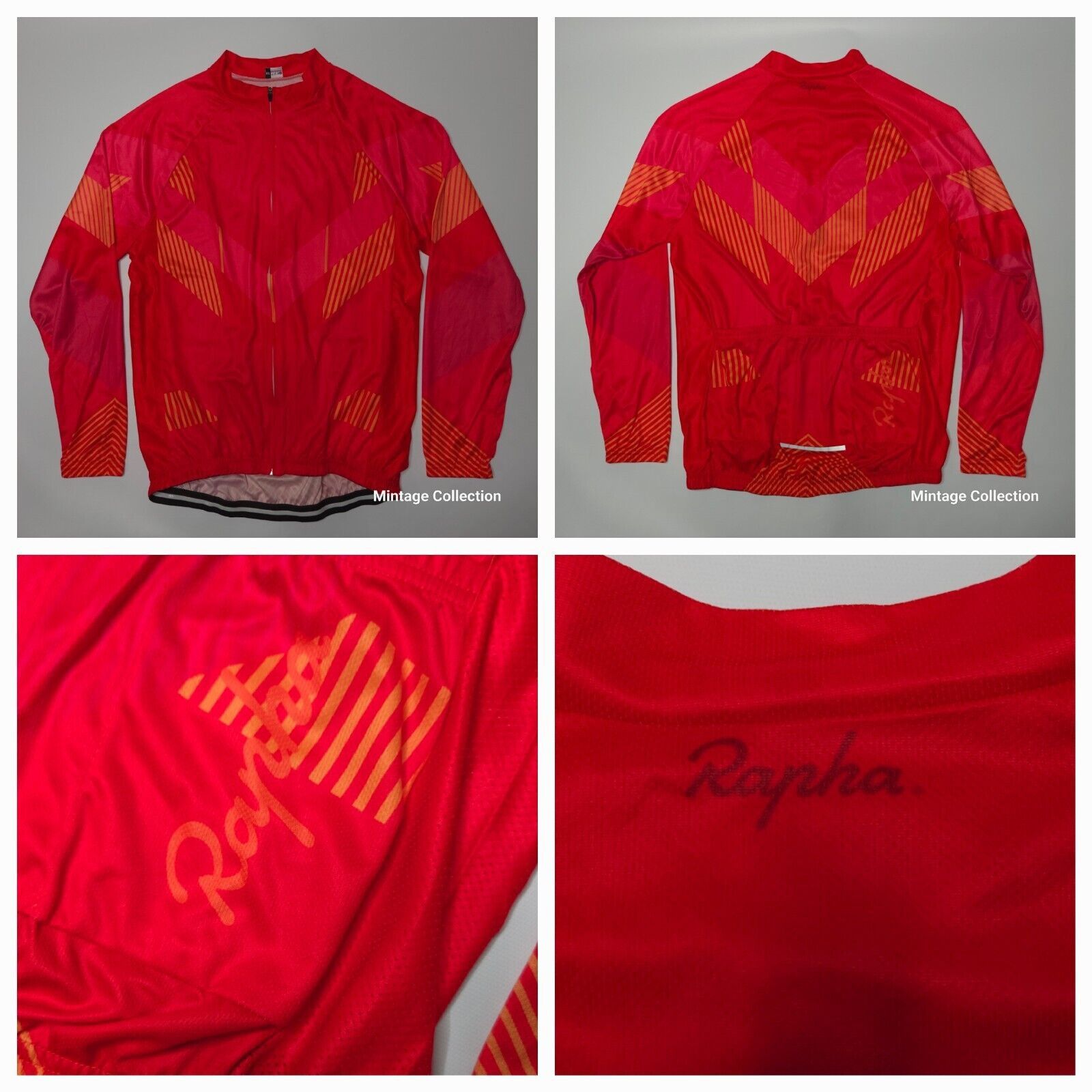 Rapha RAPHA CYCLING RED ORANGE PINK REFLECTIVE FULL ZIP JERSEY XL Size XL / US 12-14 / IT 48-50 - 1 Thumbnail