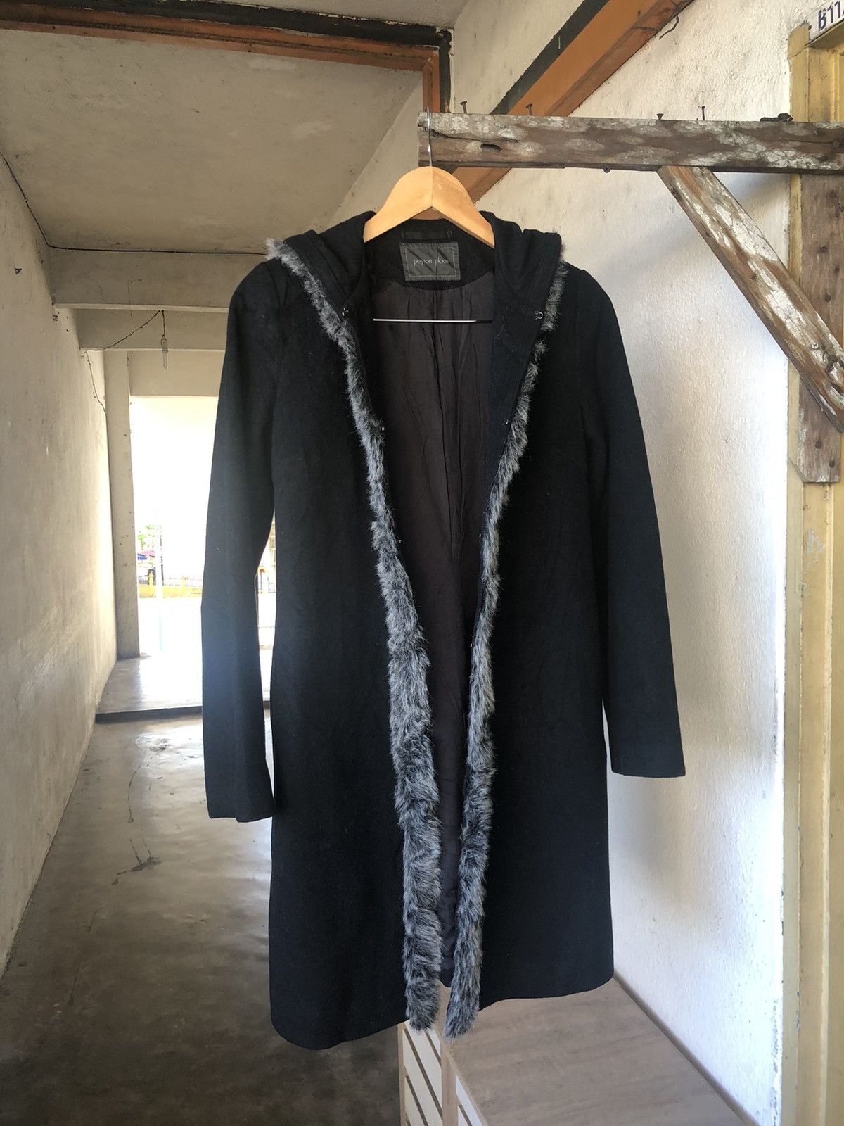 Seditionaries Peyton Place by PPFM Wool Long Jacket With Fur Size M / US 6-8 / IT 42-44 - 5 Thumbnail