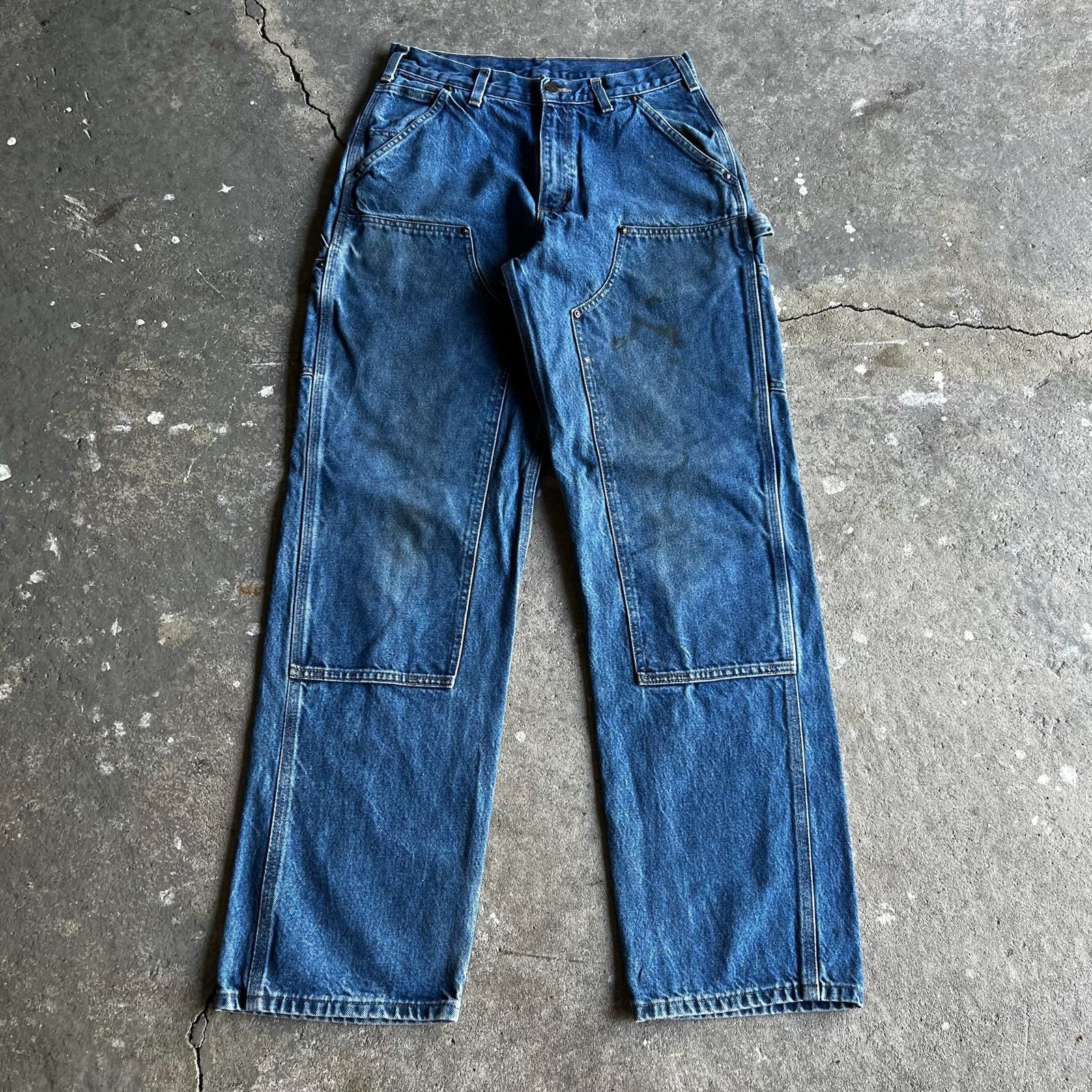 Carhartt × Vintage Carhartt denim blue jean double knee work carpenter pants Size US 29 - 1 Thumbnail