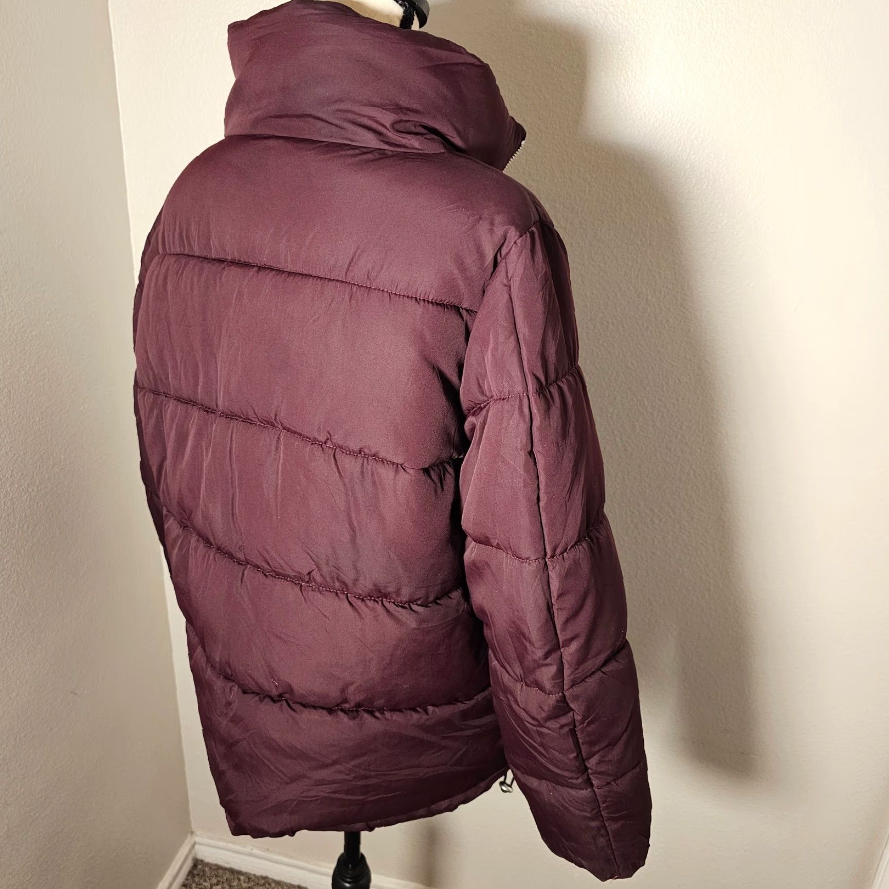 H&M H&M Jacket Women's Size S Padded Puffer Wine Red Winter Coat Streetwear Casual Warm Zip Size S / US 4 / IT 40 - 4 Thumbnail