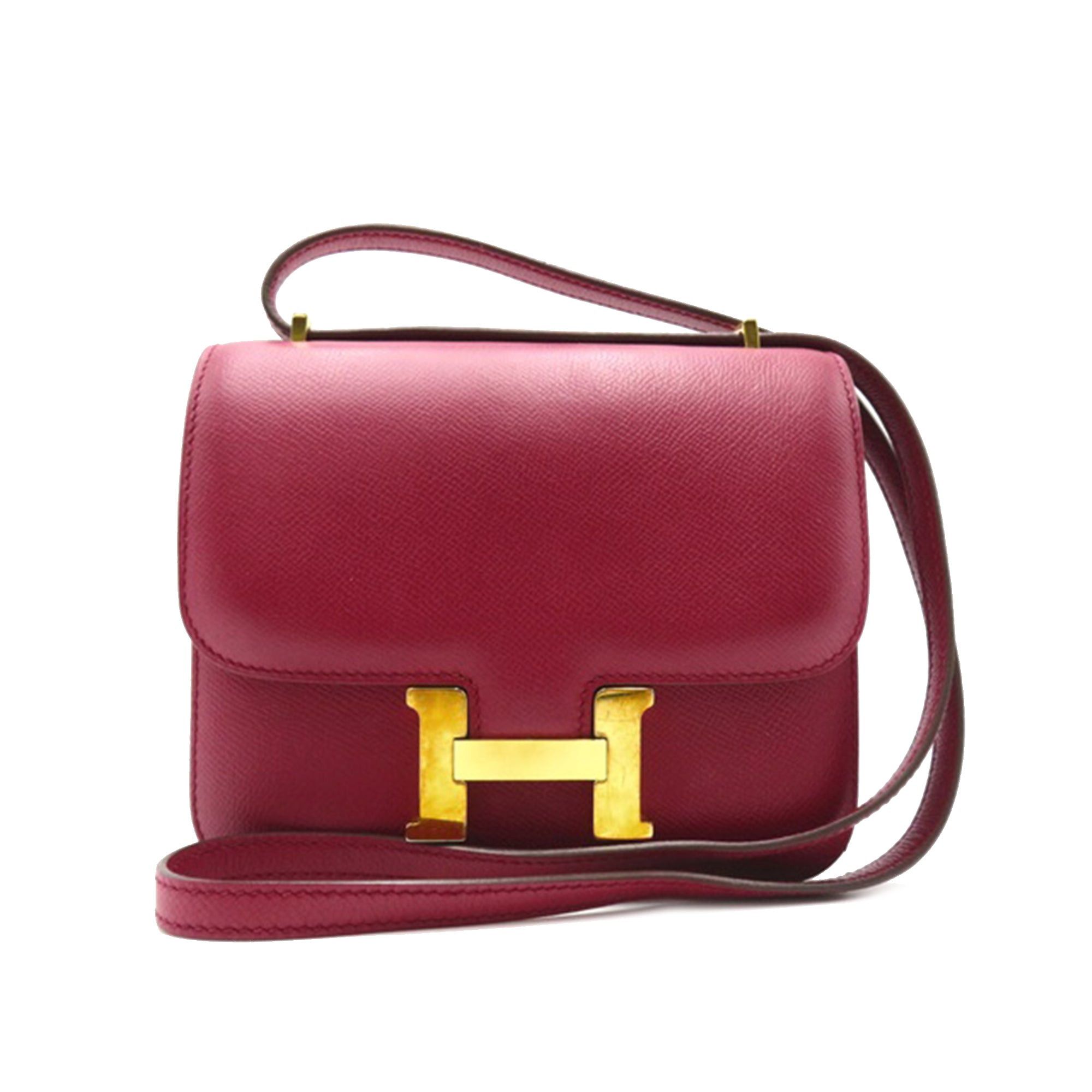 image of Hermes Epsom Mini Constance 18 Crossbody Bag in Red, Women's