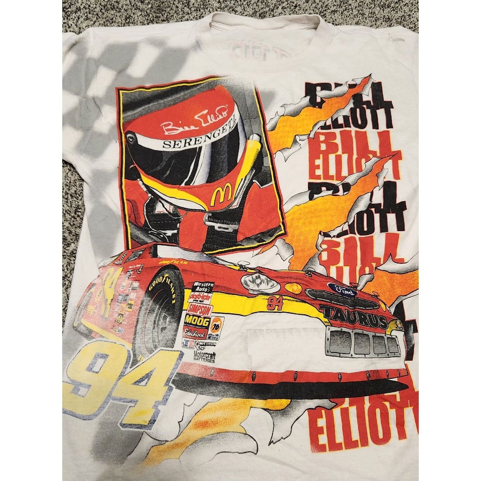 Logo Athletic VINTAGE Kudzu Bill Elliot McDonalds NASCAR Racing T-Shirt L Black 90s Shirt Mens Size US L / EU 52-54 / 3 - 3 Thumbnail