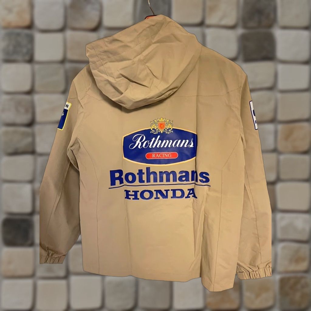 Honda HYOD Rothmans Honda Racing Jacket XL Beige Shell HRC MotoGP Team Windbreaker Zip Men Lightweight Water-Resistant Logo Size US XL / EU 56 / 4 - 1 Thumbnail