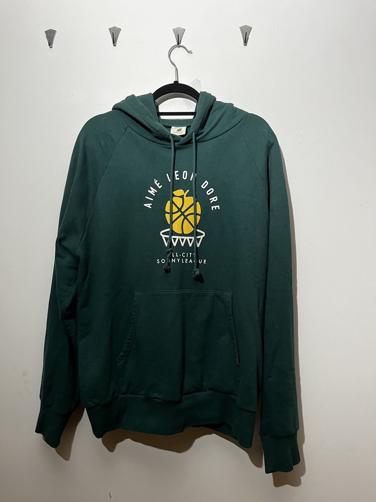 image of Aime Leon Dore X New Balance Sonny League Hoodie in Green, Men's (Size Large)