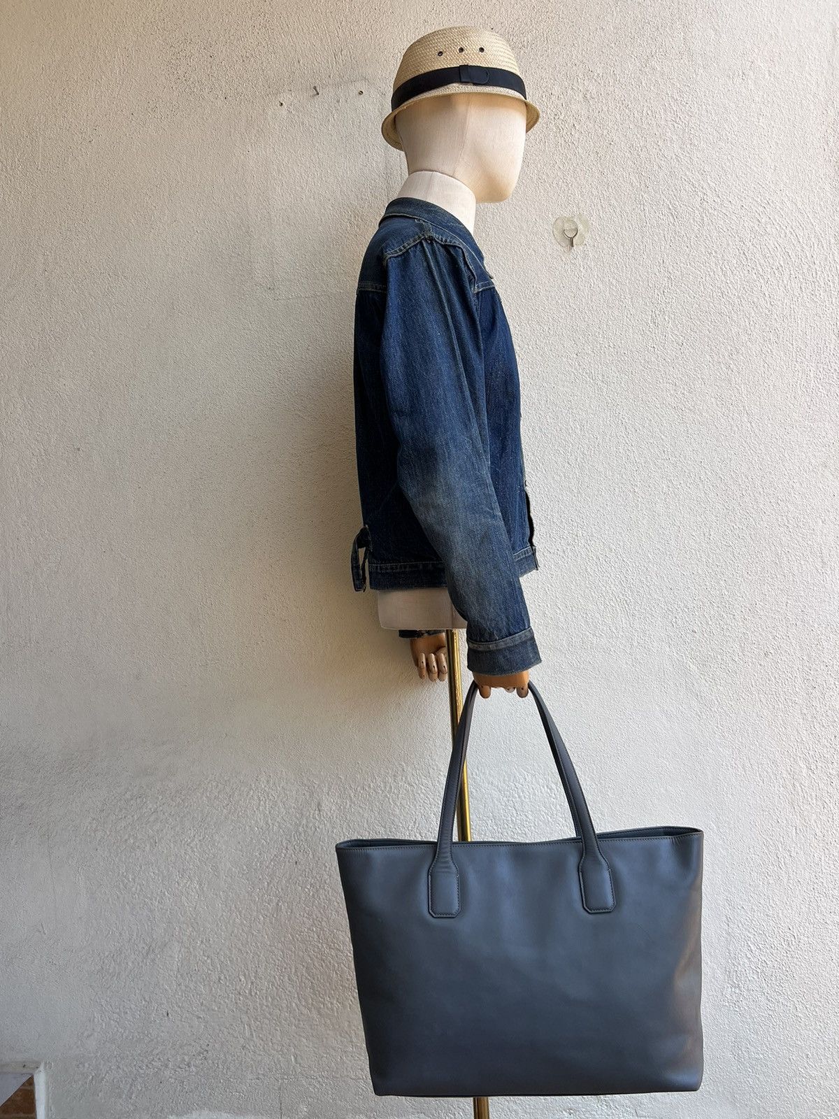 Japanese Brand × Leather THE PITH Japan Distress Muddy Patina Leather Tote Bag Size ONE SIZE - 3 Thumbnail