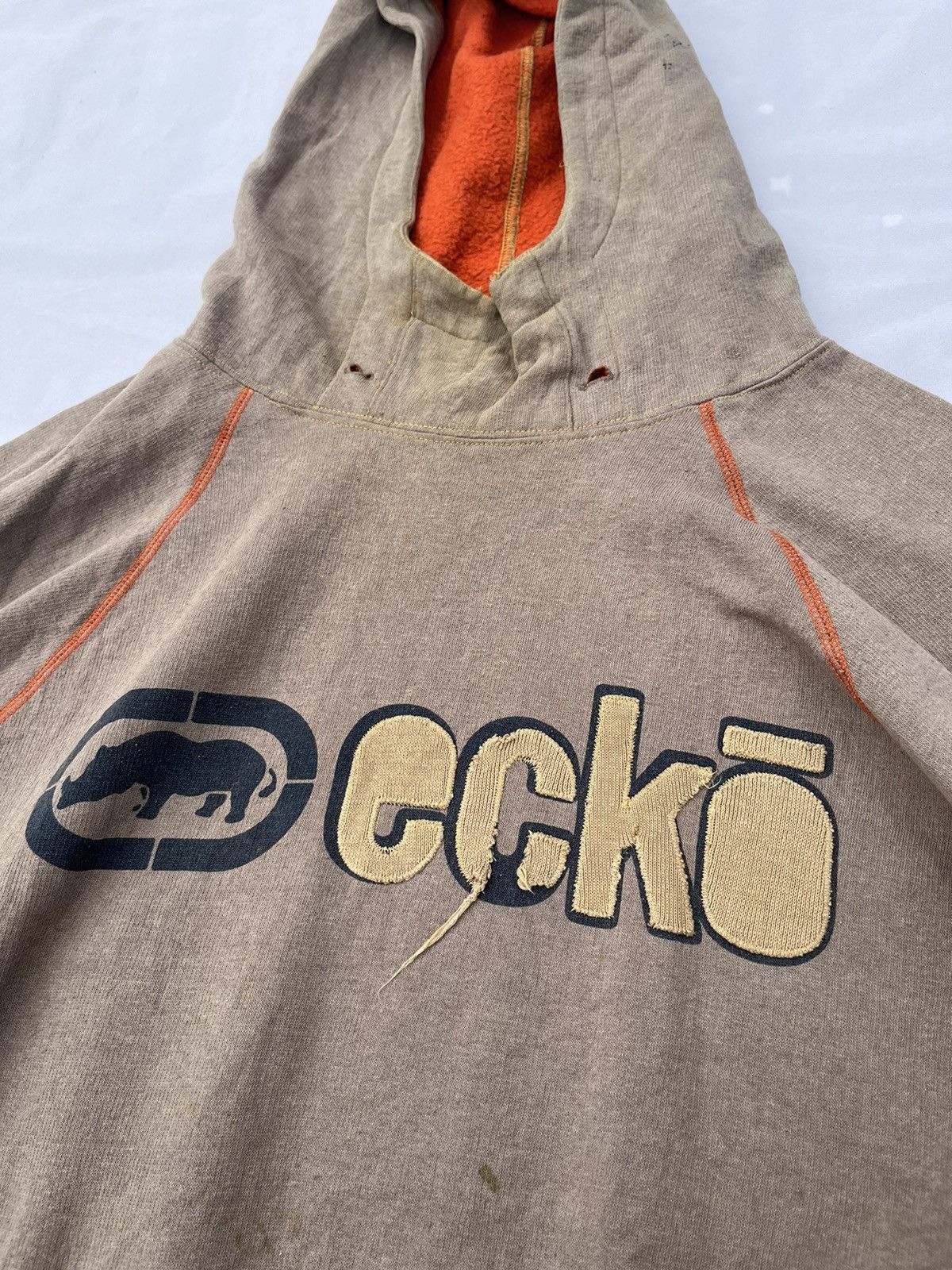 Ecko Unltd. Ecko Patchwork Unltd Faded Hoodie Jacket 90s Vintage Size US XL / EU 56 / 4 - 3 Thumbnail