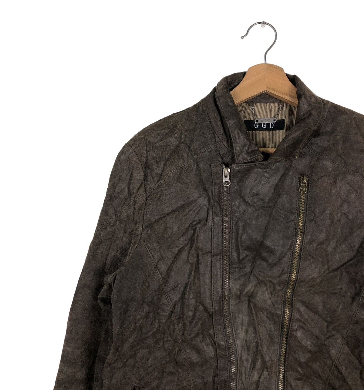 Japanese Brand 🔥VINTAGE CROPPED GENUINE LEATHER JACKET GGD ISSEY MIYAKE Size US M / EU 48-50 / 2 - 7 Thumbnail
