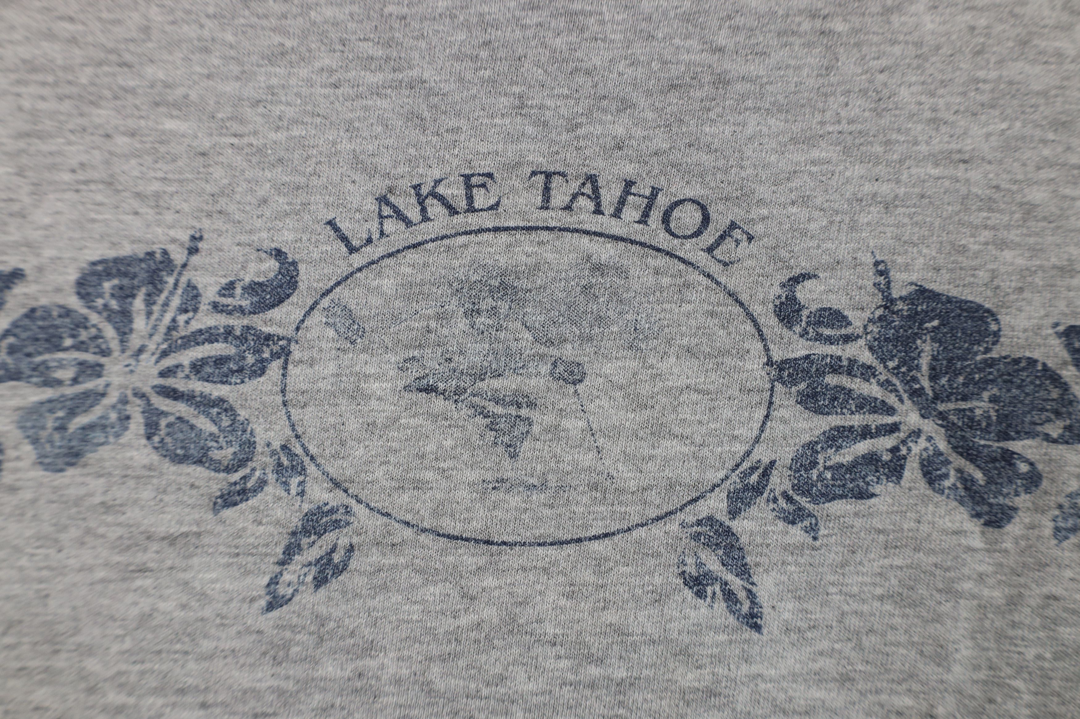 Vintage Vintage 90s Streetwear Spell Out Flower Lake Tahoe T-Shirt Size US L / EU 52-54 / 3 - 5 Thumbnail