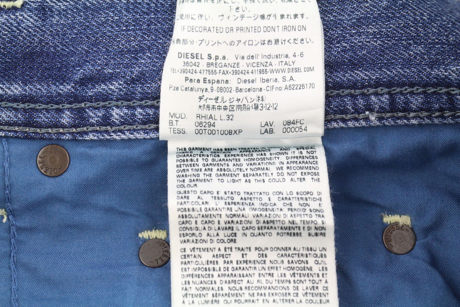 Diesel RHIAL 084FC W31/L32 Blue Faded Slim Cropped Jeans 89060 Size US 31 - 10 Thumbnail