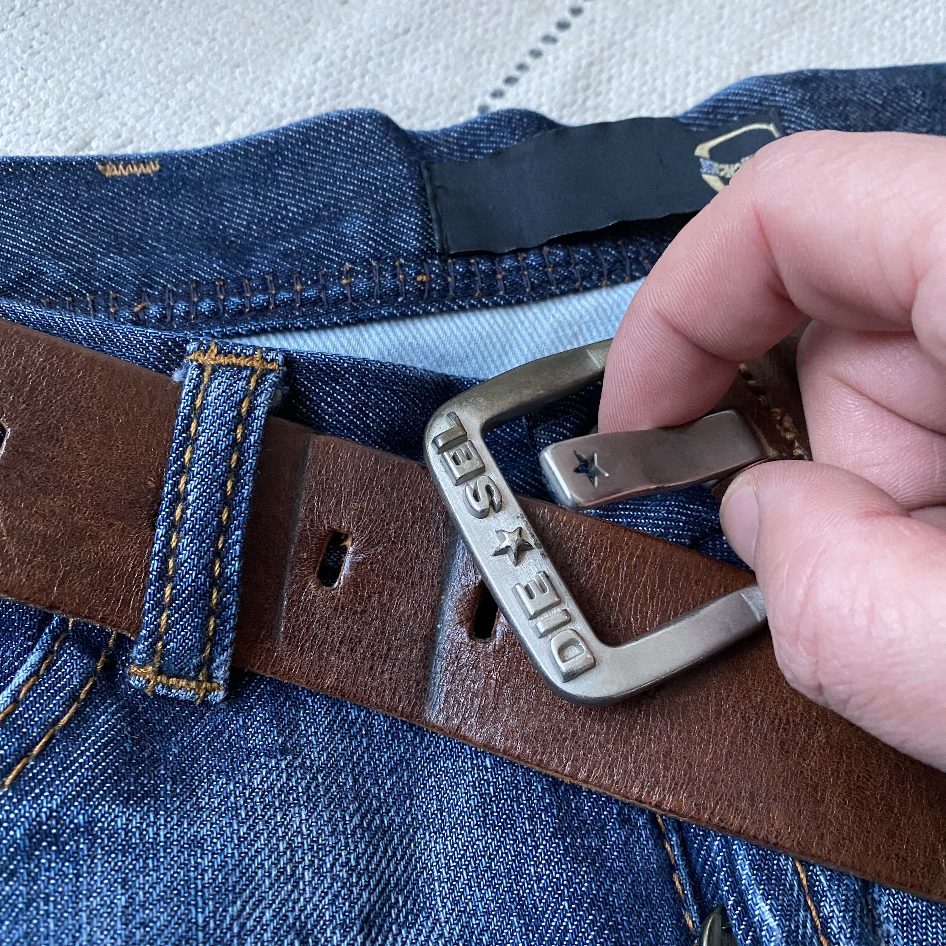 Cowboy Equipment Vintage 00s Diesel leather belts Western vibe Y2K Size 32 - 4 Thumbnail